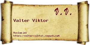 Valter Viktor névjegykártya